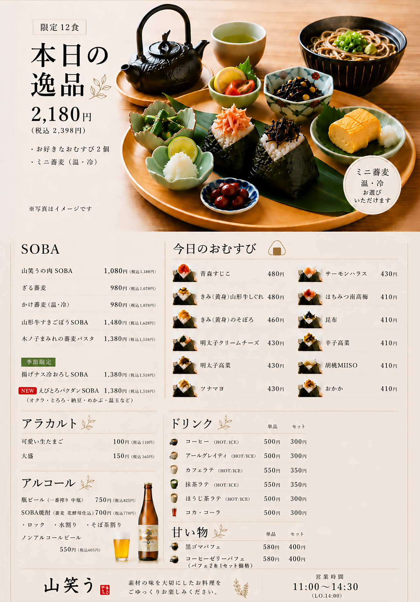 現在のメニュー
